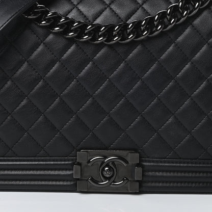 Chanel Calfskin Quilted New Medium Boy Flap So Black 8 of 13