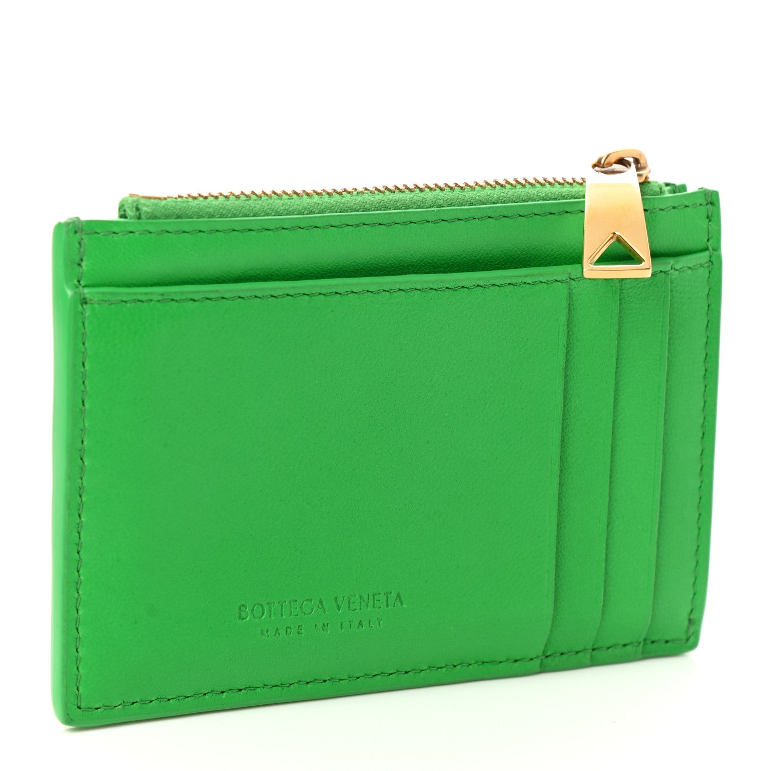 Bottega Veneta Nappa Maxi Intrecciato Zip Card Holder Parakeet