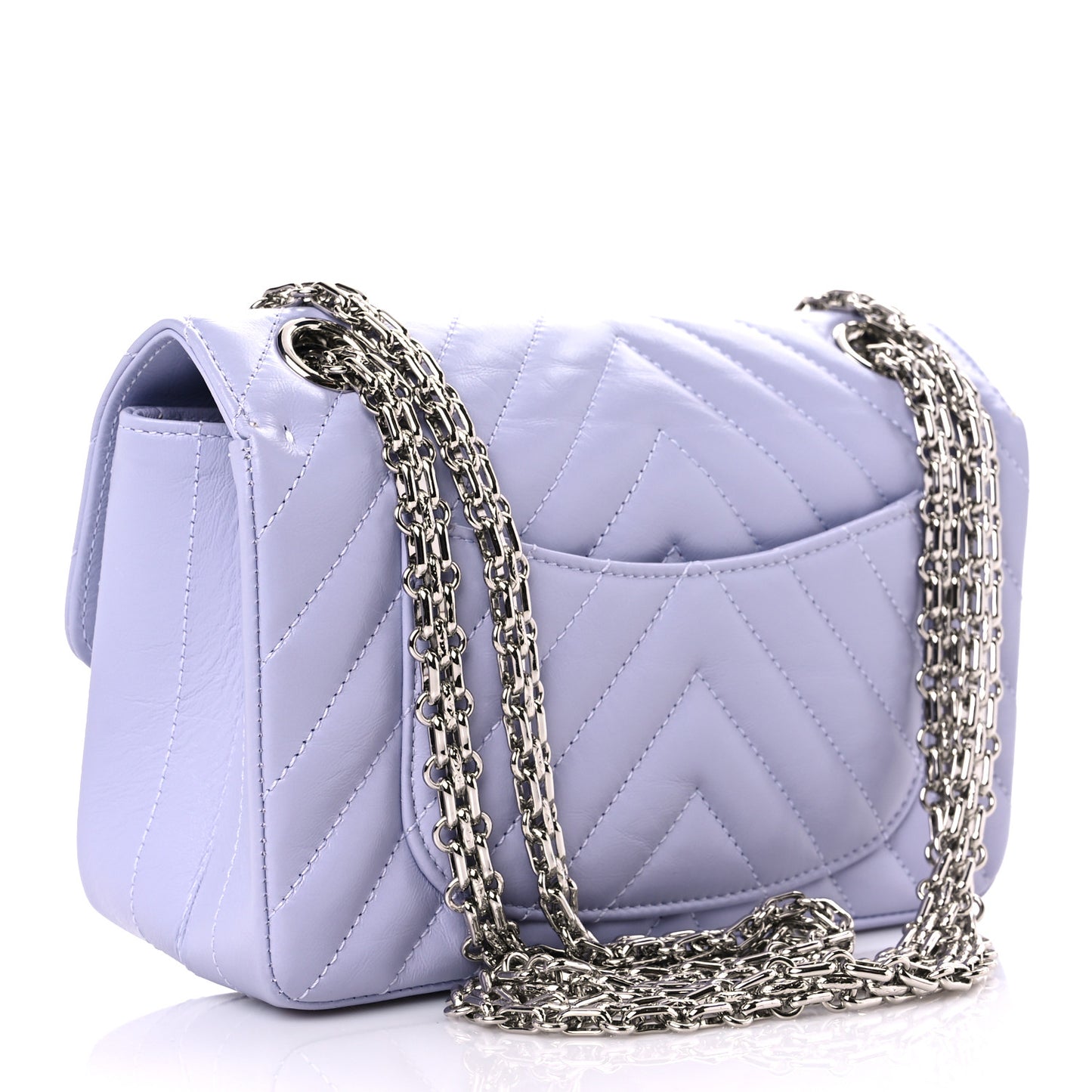 Aged Calfskin Chevron Quilted 2.55 Reissue Mini Flap Light Purple