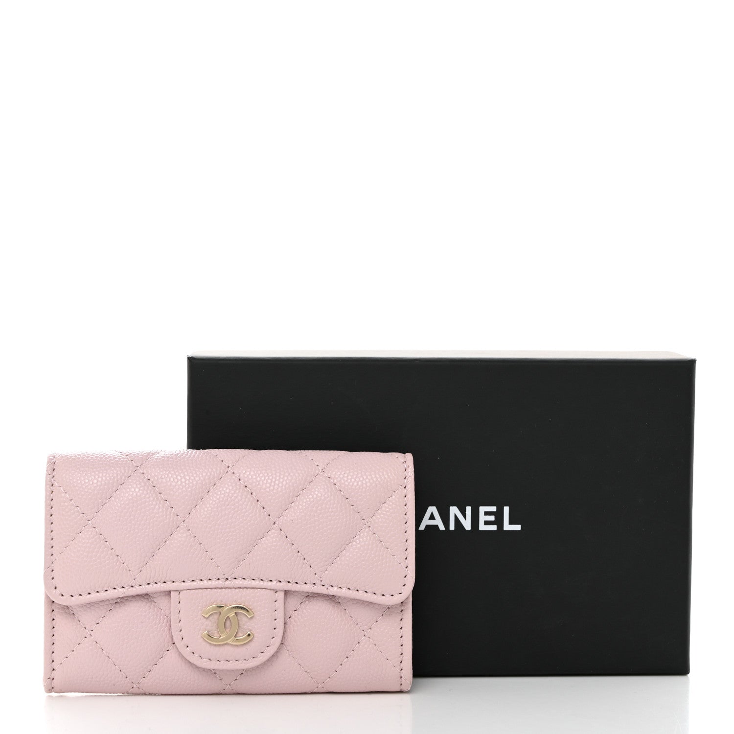 Chanel Caviar Quilted Flap Card Holder Wallet Light 9 of 9