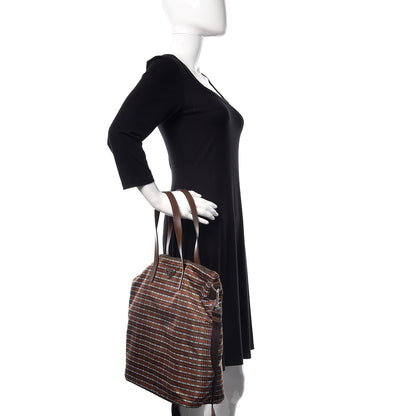 Prada Tessuto Stampato Nylon Saffiano Check Print Tote Viola 3 of 10
