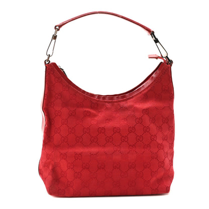 Gucci Canvas Monogram Shoulder Bag Red 1 of 10