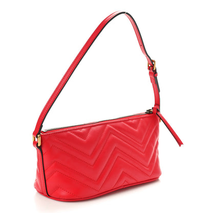 Gucci Calfskin Matelasse Chevron GG Marmont Sling Shoulder Bag Rosso 2 of 10