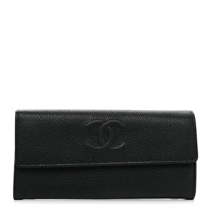 Chanel Caviar Timeless CC Large Gusset Flap Wallet Black 1 of 9