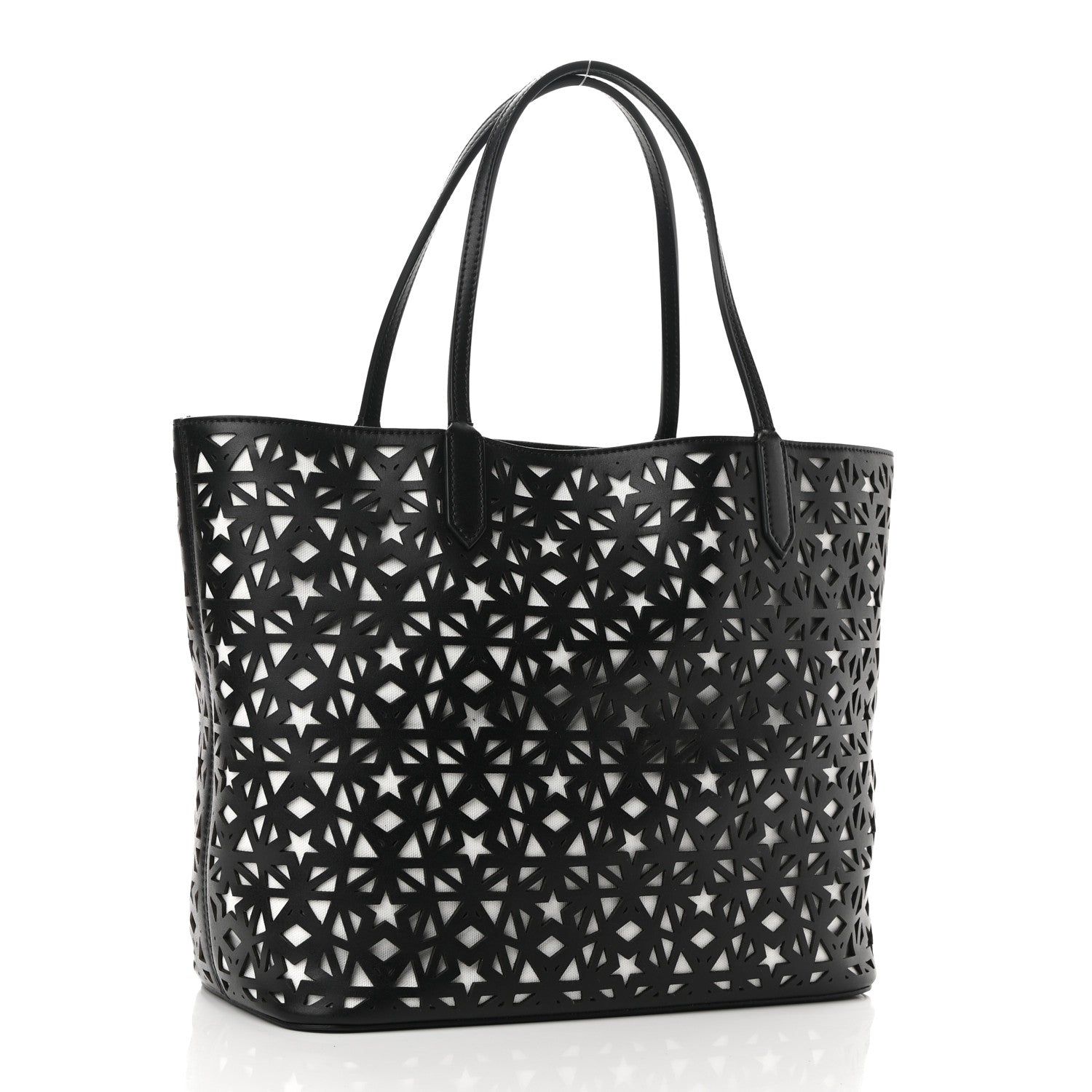 Givenchy Calfskin Lazer Cut Medium Antigona Tote Black White 4 of 10
