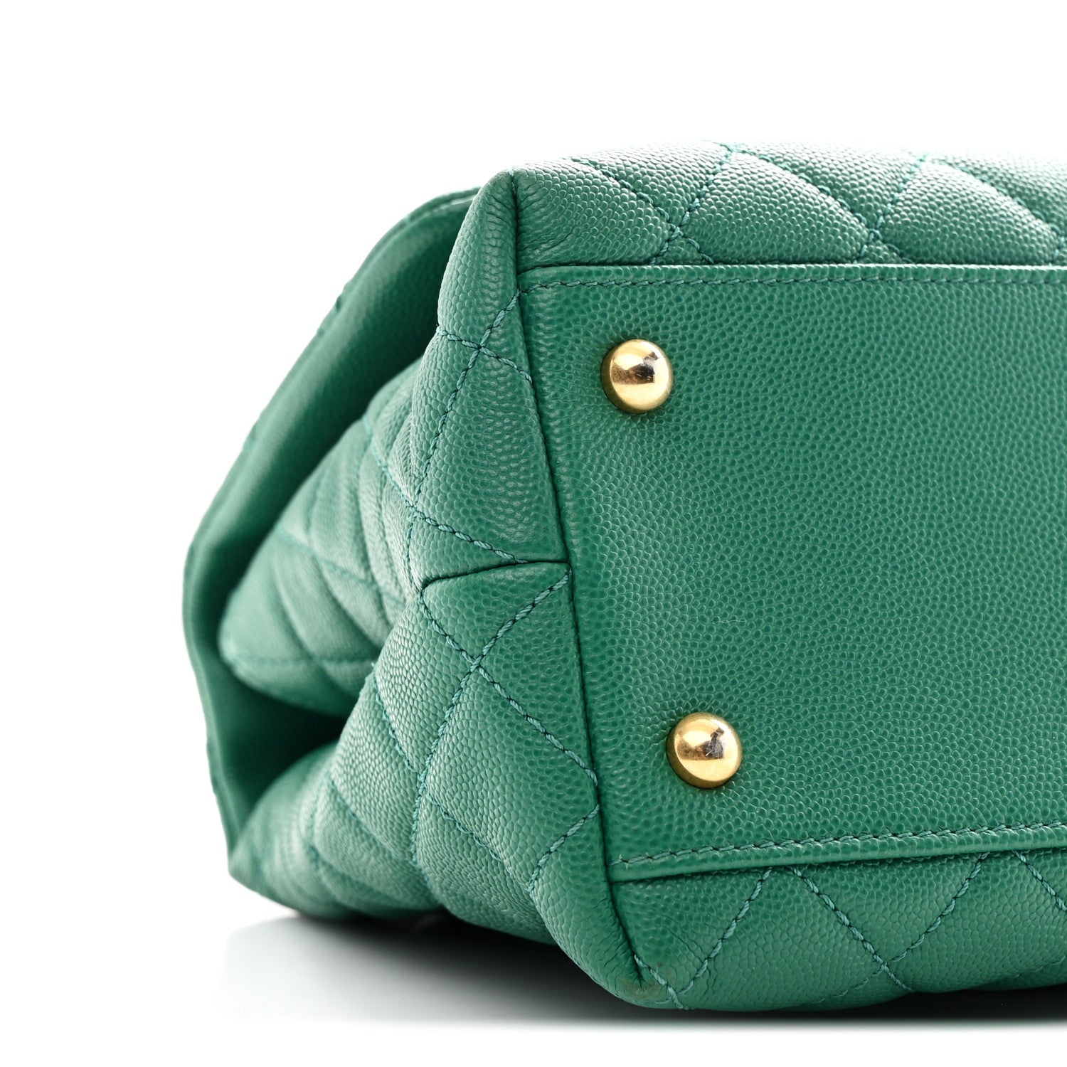 Chanel Caviar Quilted Small Coco Handle Flap Green 10 of 11