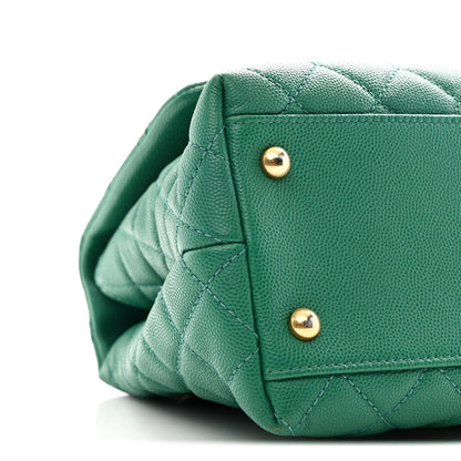 Chanel Caviar Quilted Small Coco Handle Flap Green 10 of 11