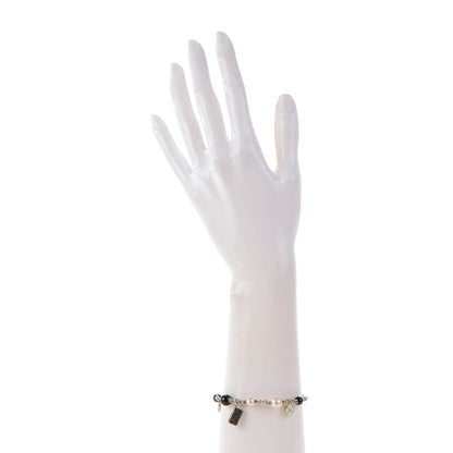 Chanel Pearl Beaded Charm Bracelet Silver 2 of 9