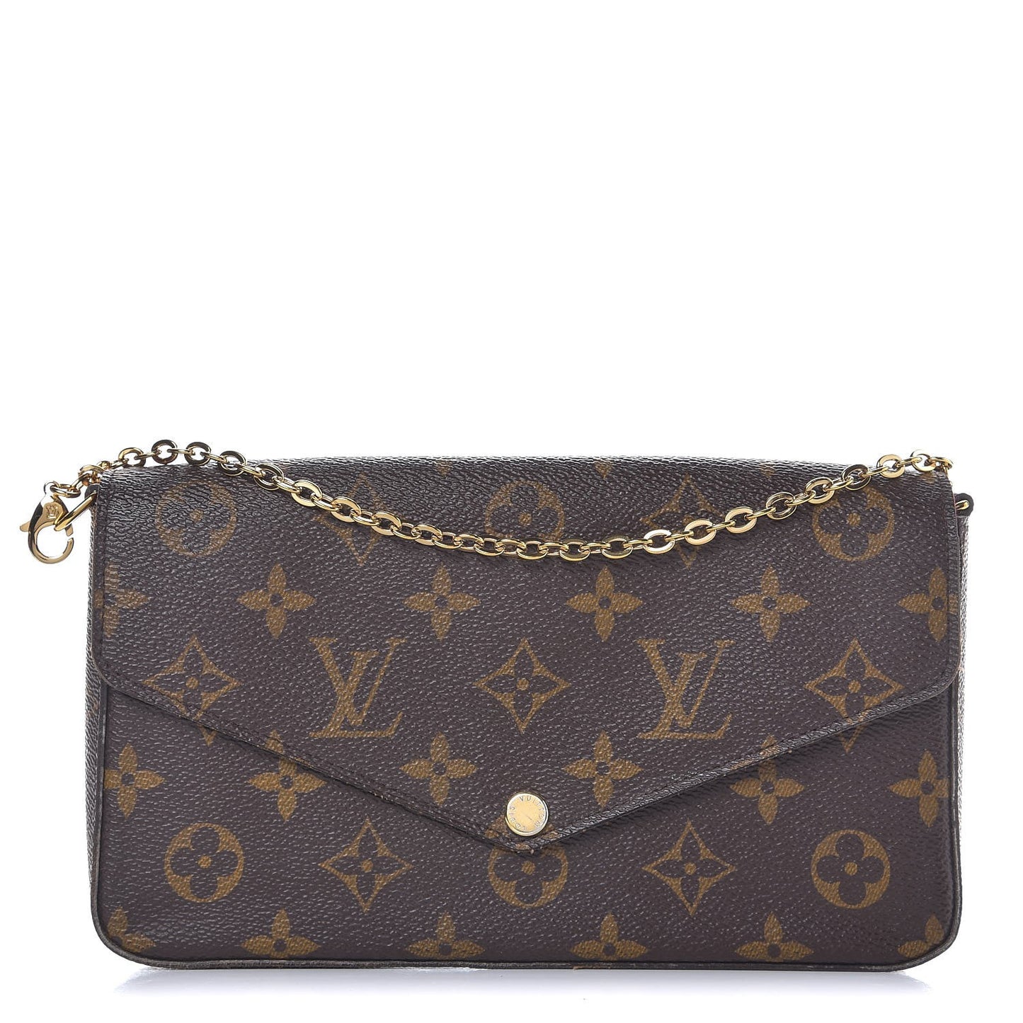 Monogram Pochette Felicie Chain Wallet Fuchsia