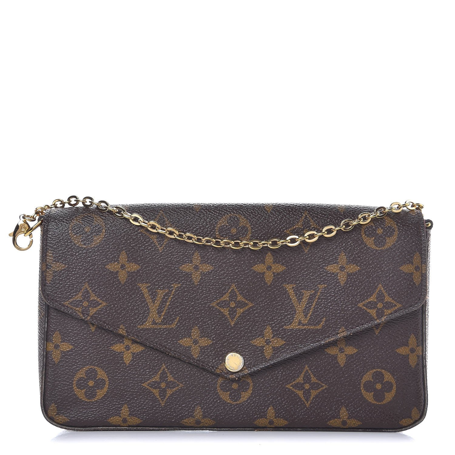 Louis Vuitton Monogram Pochette Felicie Chain Wallet Fuchsia 1 of 10