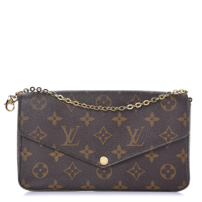 Louis Vuitton Monogram Pochette Felicie Chain Wallet Fuchsia 1 of 10