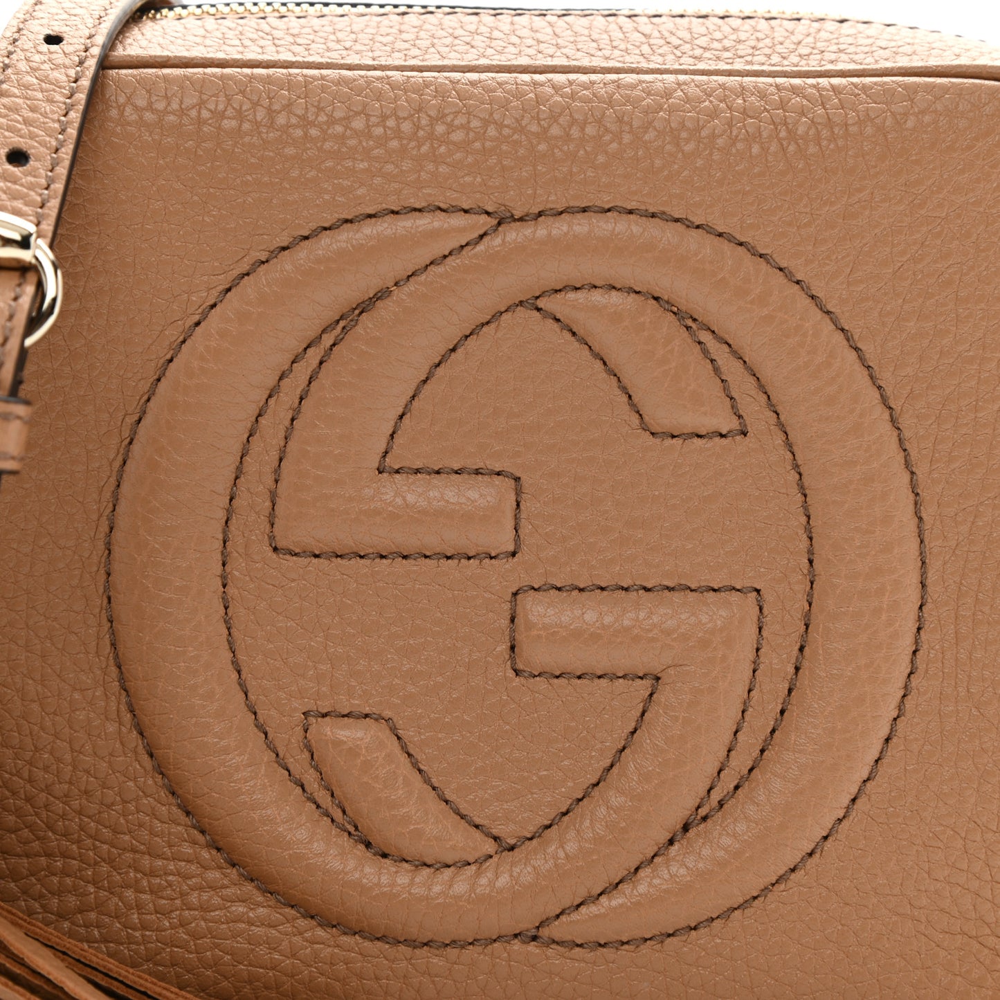 Pebbled Calfskin Small Soho Disco Bag Rose Beige