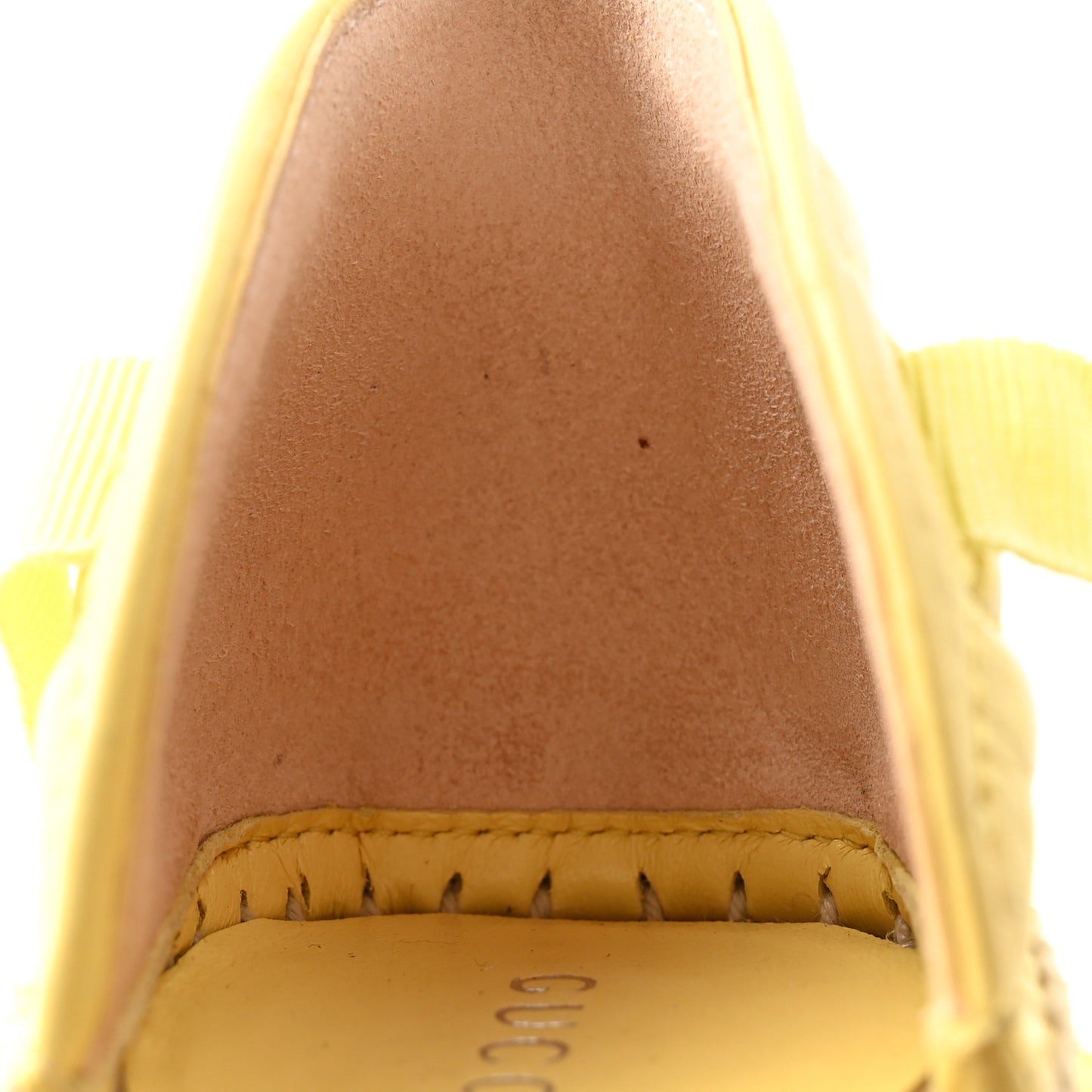 Nappa Matelasse GG Marmont Ankle Wrap Platform Espadrille Wedges 36.5 Banana