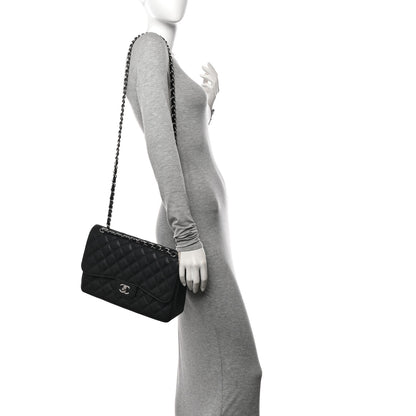 Chanel Caviar Quilted Jumbo Double Flap Black 2 of 13