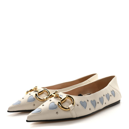 Gucci Nappa Lovelight Deva Horsebit Chain Embellished Flats 36.5 Mystic White Paradise Cloude 4 of 9