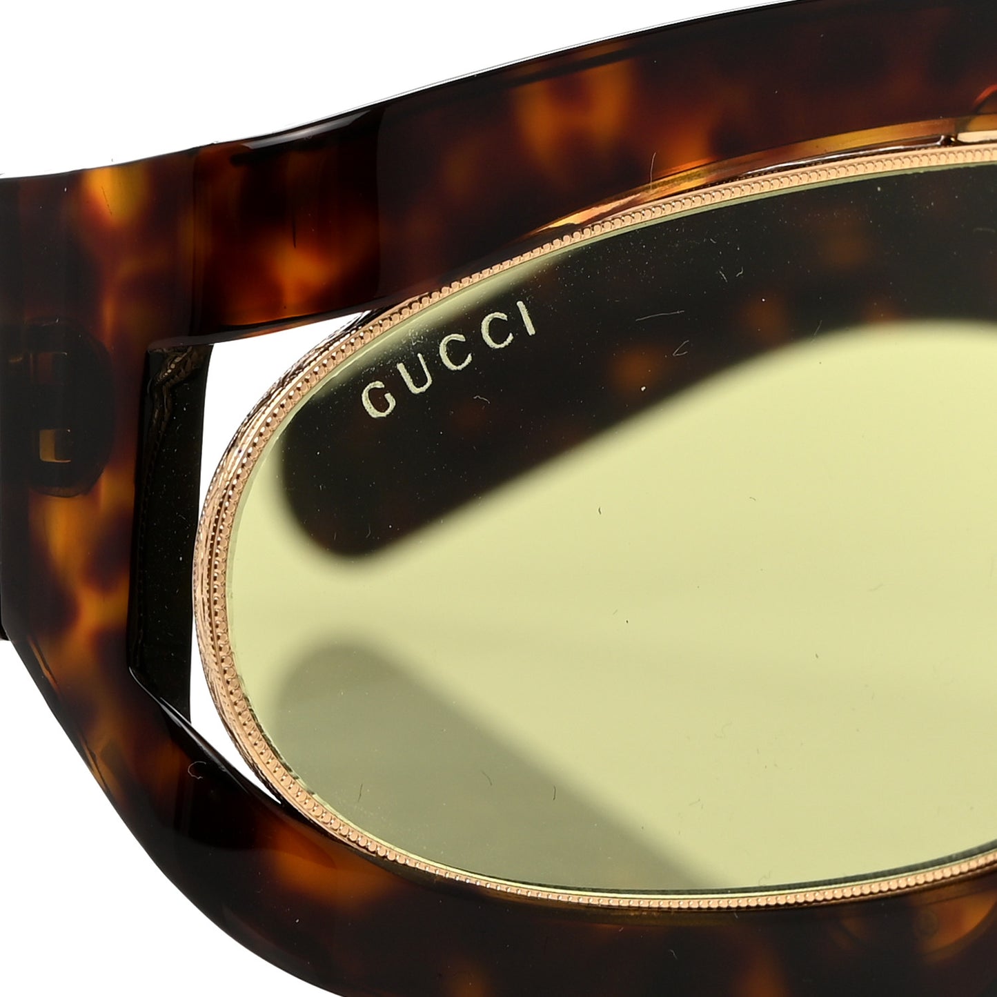 Oval Sunglasses GG0233S Tortoiseshell Gold