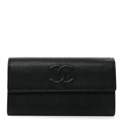 Chanel Caviar Timeless CC Large Gusset Flap Wallet Black 1 of 12