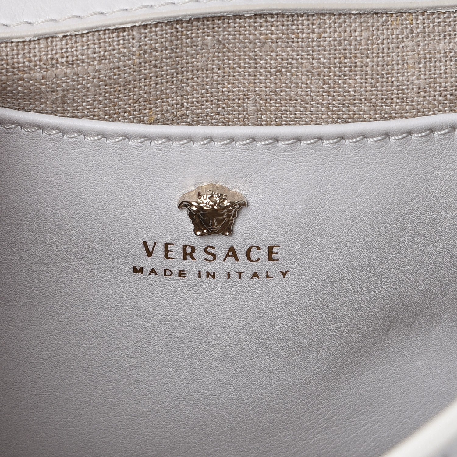 Versace Calfskin Palazzo Empire Crossbody Bag White 7 of 10
