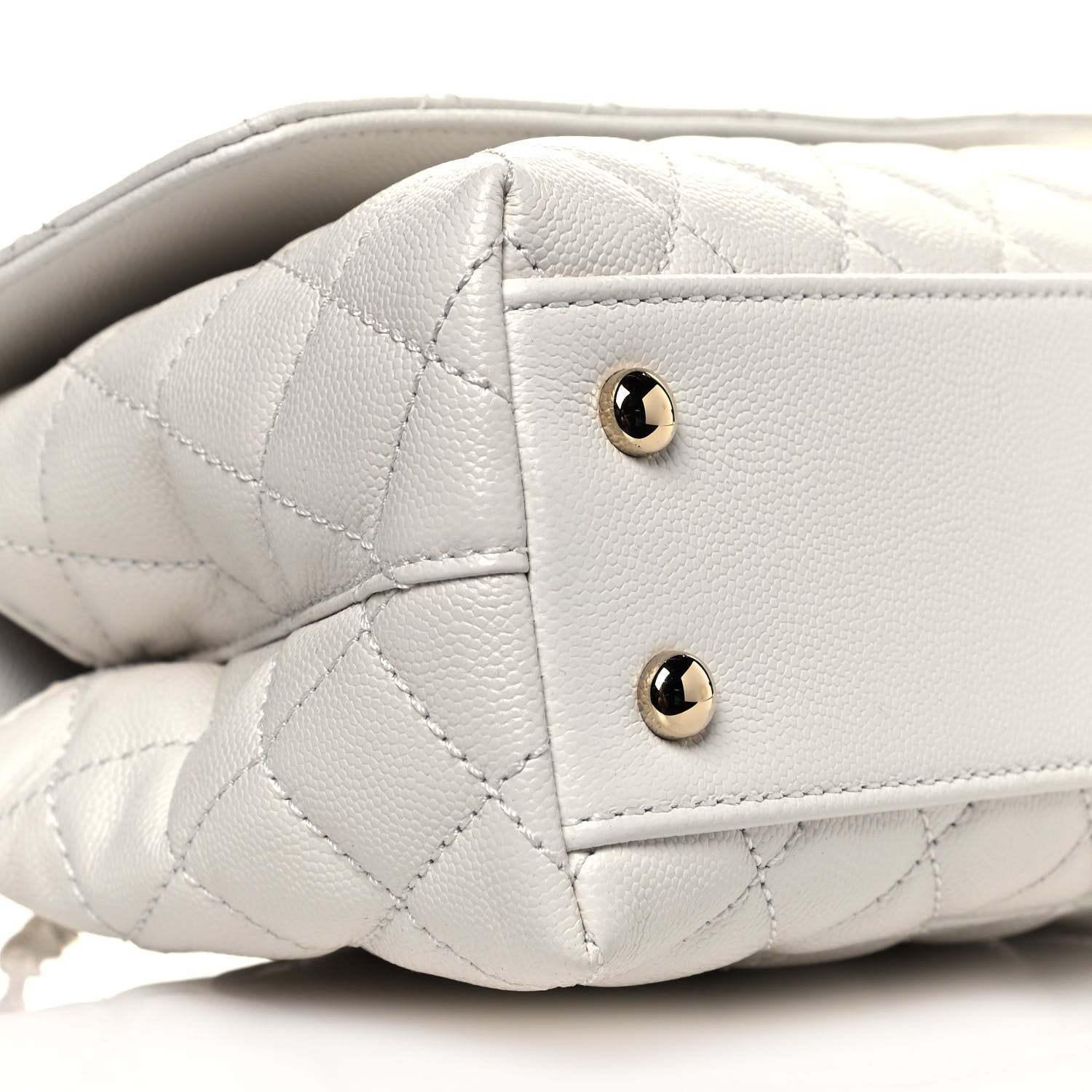 Chanel Caviar Quilted Mini Coco Handle Flap White 9 of 11