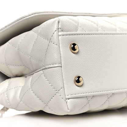 Chanel Caviar Quilted Mini Coco Handle Flap White 9 of 11