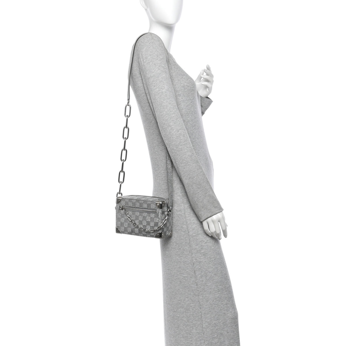 Damier Glitter Mini Soft Trunk Silver