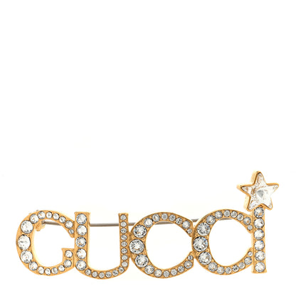 Gucci Metal Crystal Gucci Star Brooch Gold 1 of 3