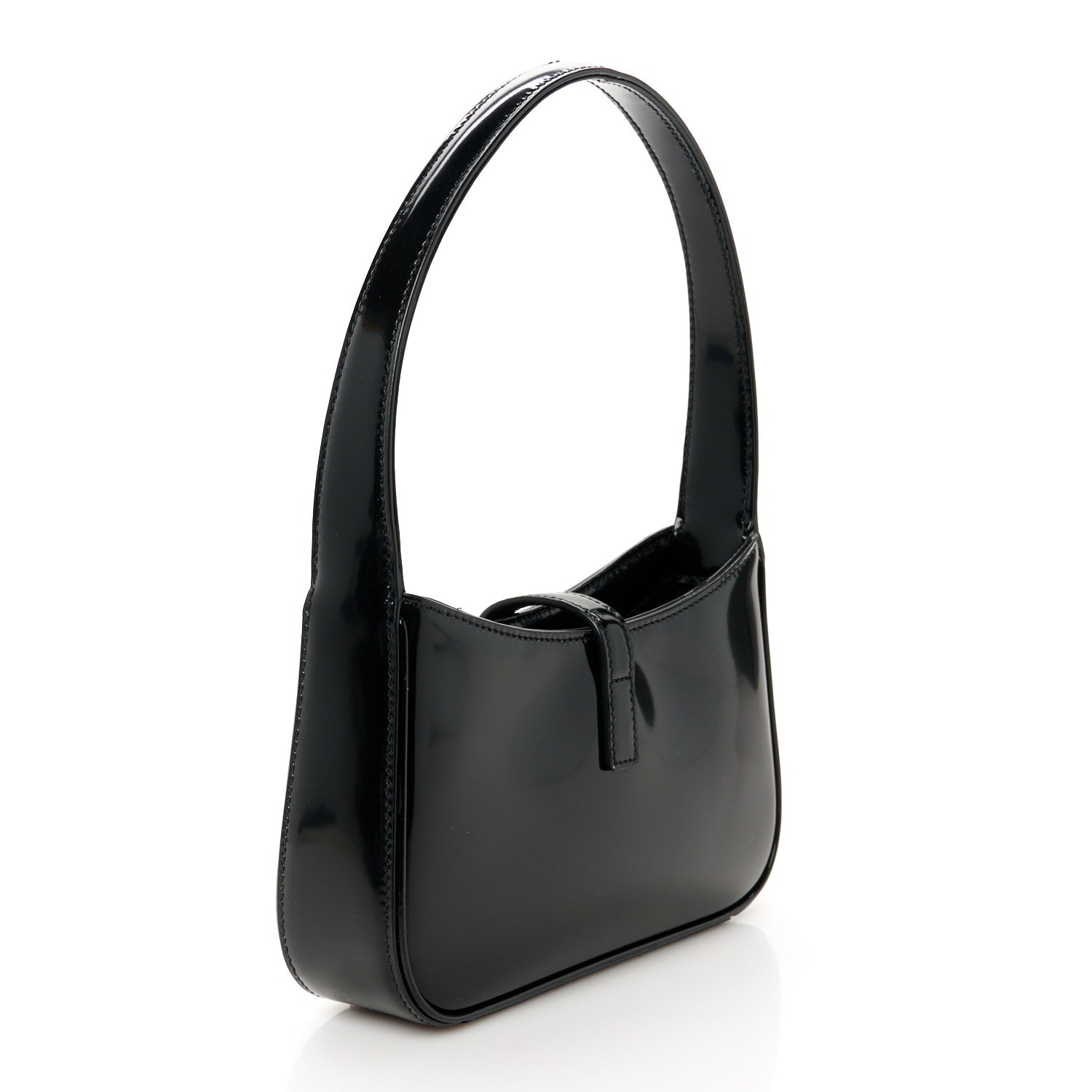 Saint Laurent Patent Calfskin Le 5 A 7 Mini Hobo Black 3 of 10