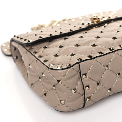 Valentino Garavani Lambskin Medium Rockstud Spike Shoulder Bag Poudre 7 of 8