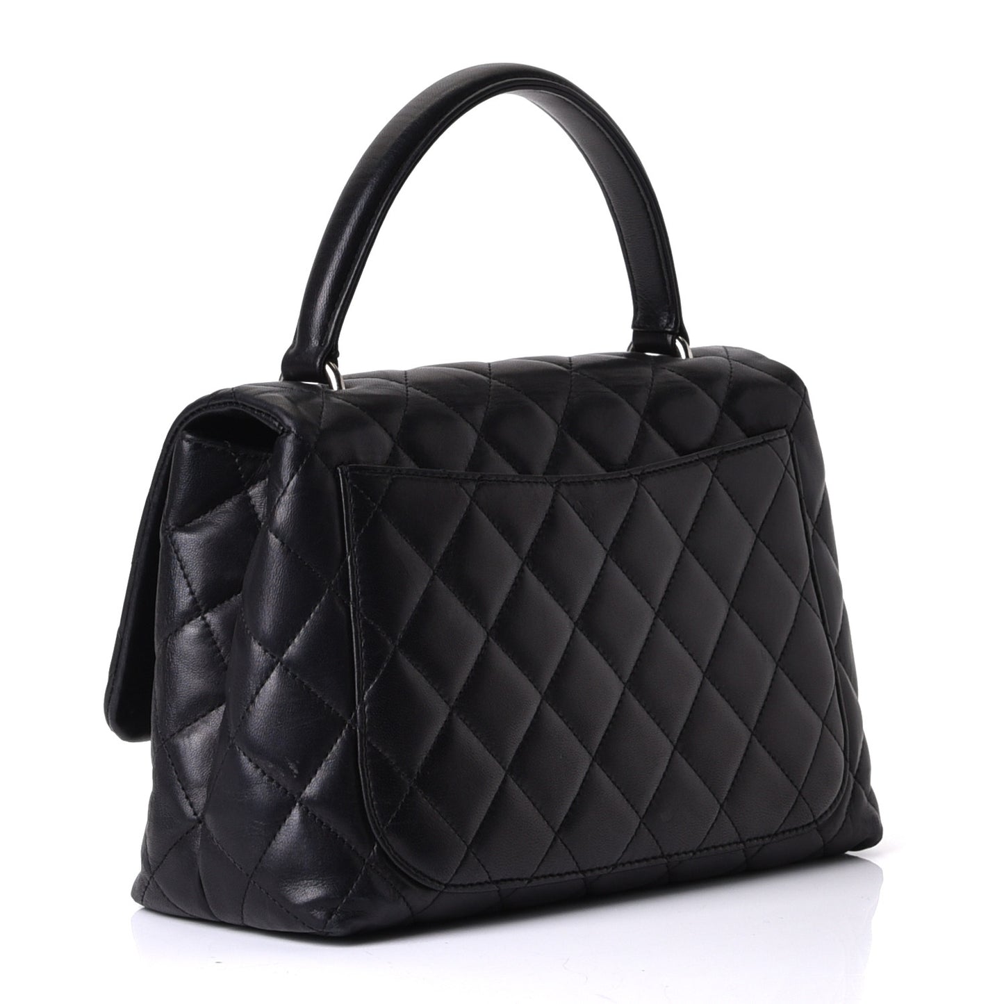 Lambskin Quilted Medium Kelly Flap Black