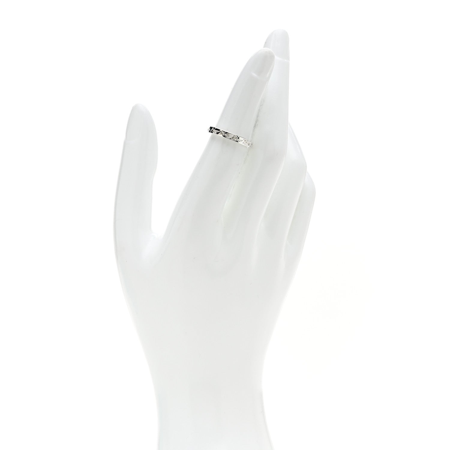 Tiffany Sterling Silver Narrow Notes Ring 49 5 2 of 5