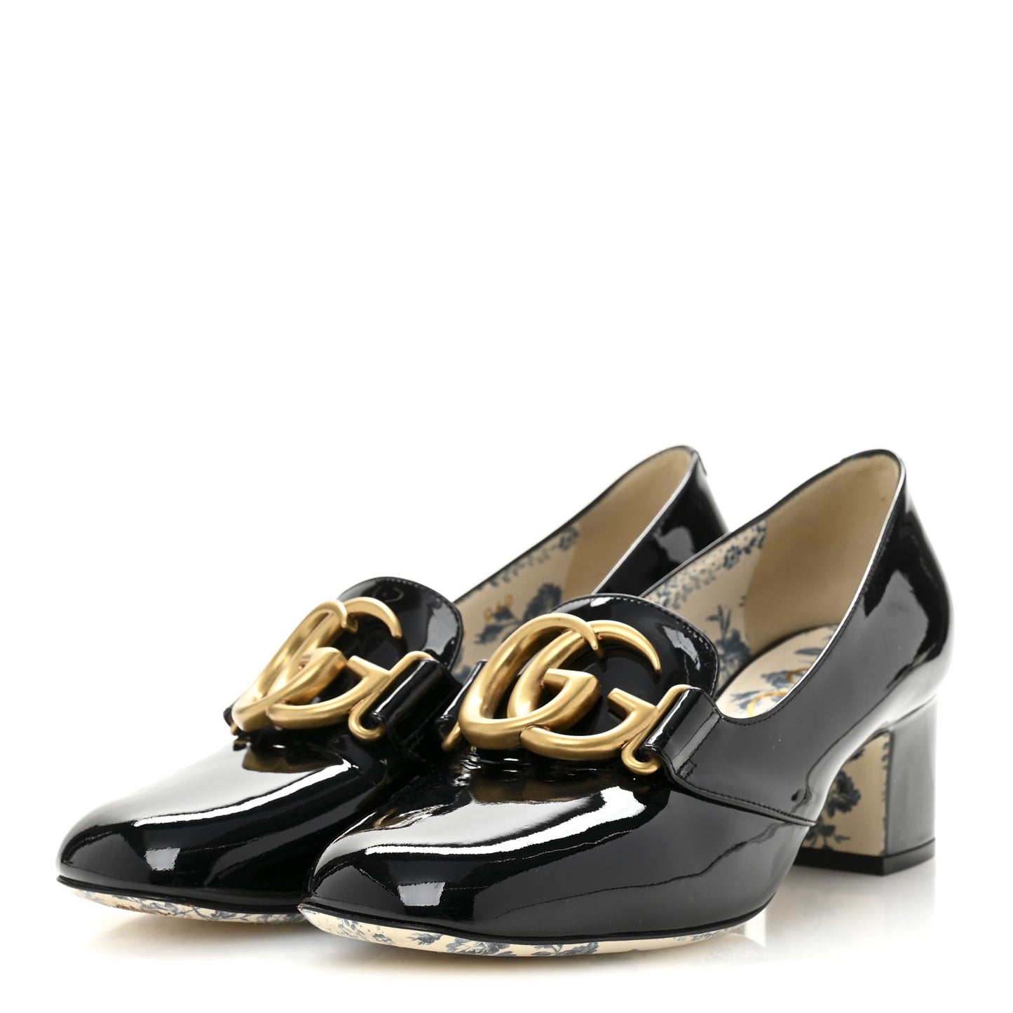 Vernice GG Victoire 55mm Loafer Pumps 36 Black