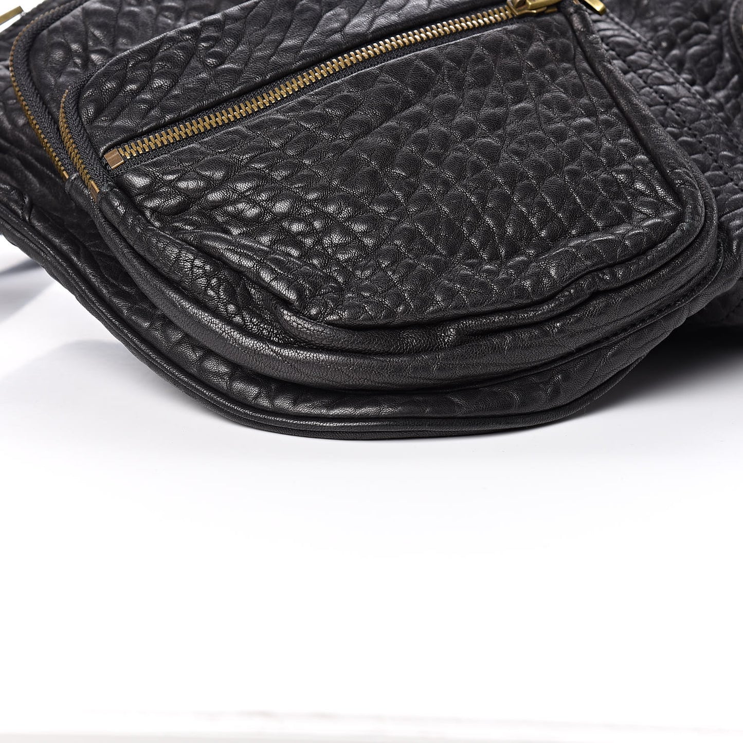 Pebbled Lambskin Max Fanny Pack Belt Bag Black