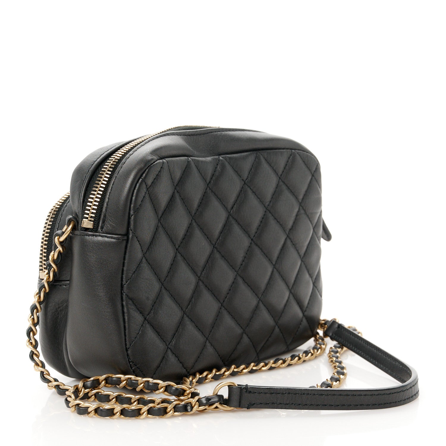 Chanel Calfskin Quilted Day Trips Camera Case Black 3 of 10