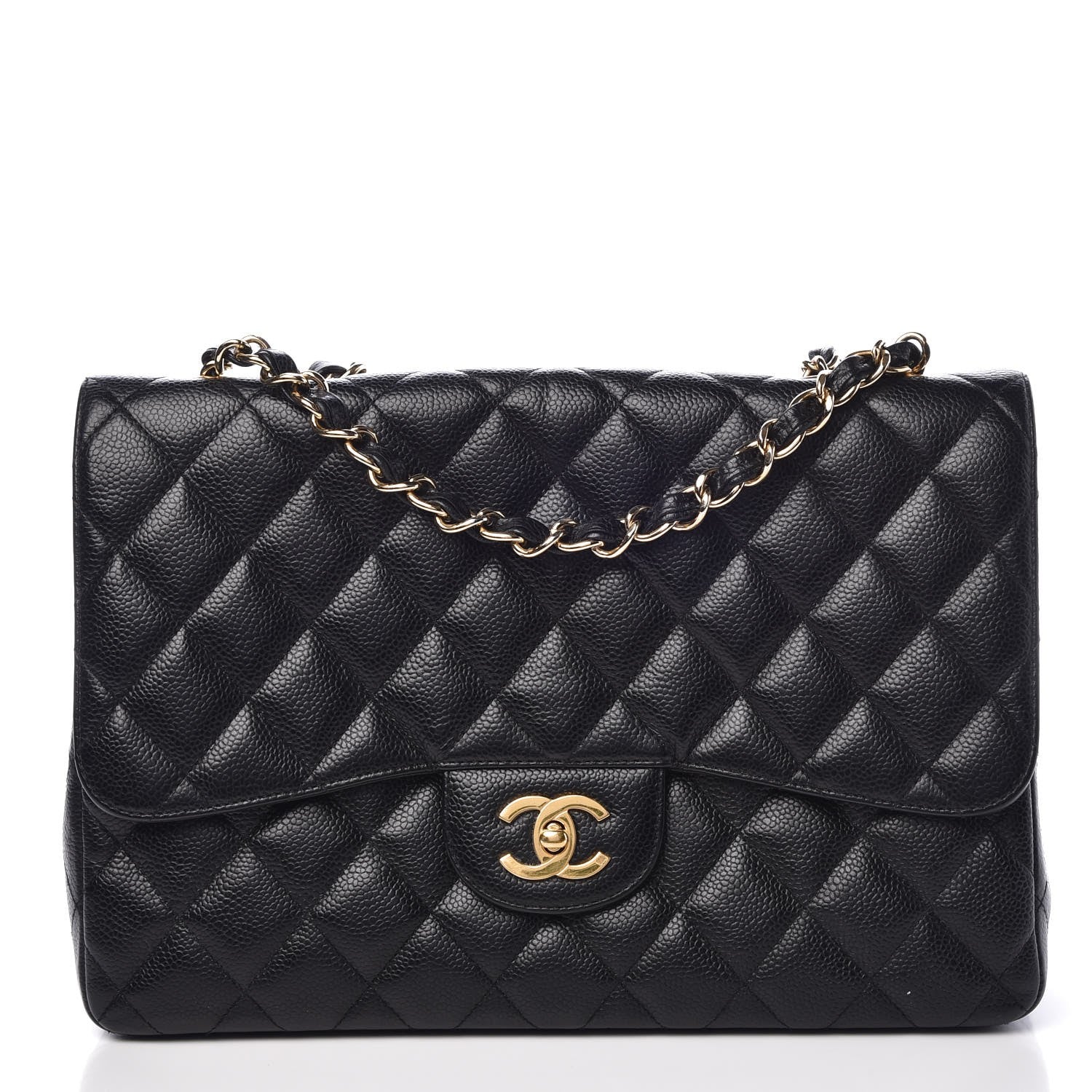 Chanel Caviar Quilted Jumbo Single Flap Black 1 of 10