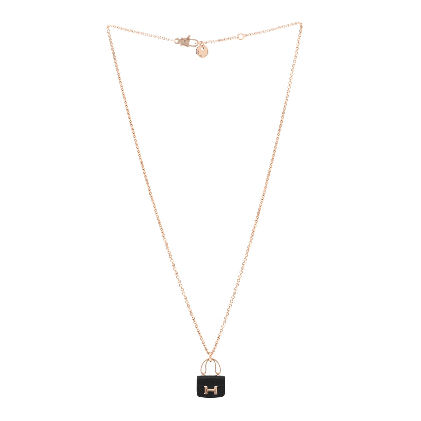 18K Rose Gold Black Jade Constance Amulettes Pendant Necklace