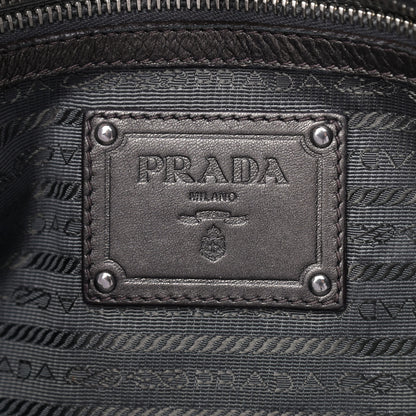 Prada Metallic Nappa Tessuto Nylon Mordore Stripes Tote Grey 5 of 8
