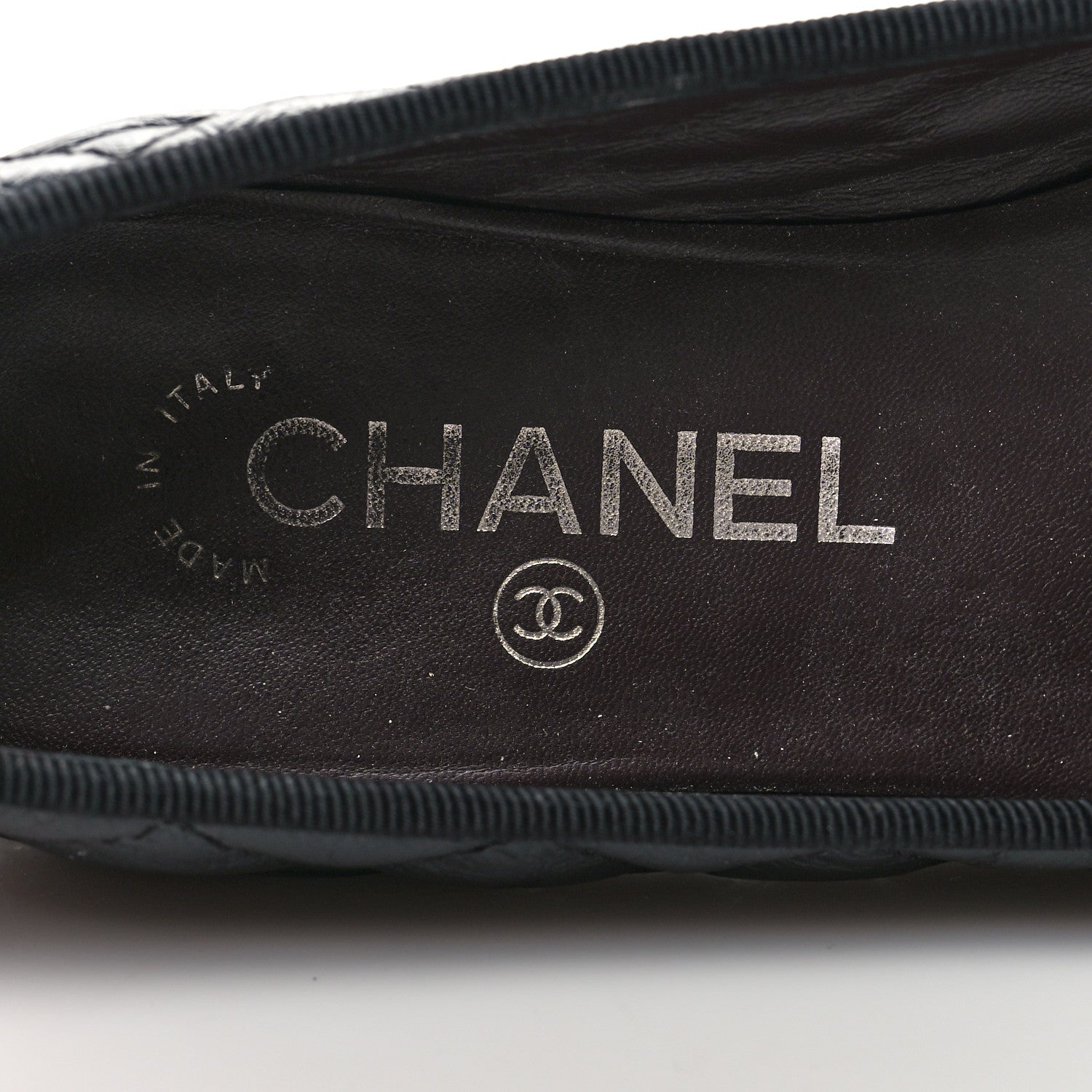 Chanel Aged Calfskin Quilted Cap Toe Ballerina Flats 35.5 Black 8 of 9