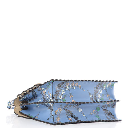Fendi Vitello Liberty Japanese Blossom Scalloped Studded Grommet Kan I Shoulder Bag Nebula Multicolor 5 of 10