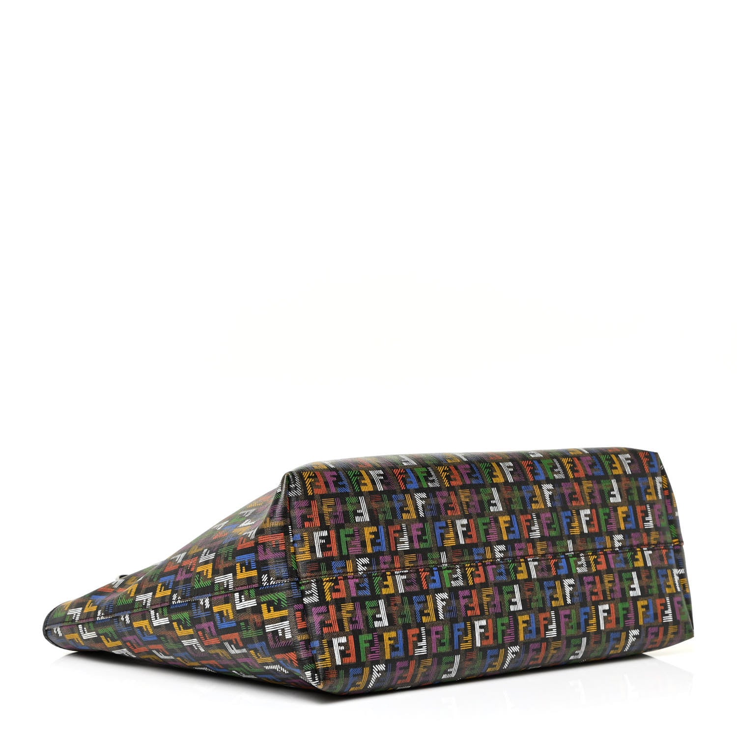 Fendi Zucca Spalmati Patent Zucchino Screen Print Medium Roll Tote Tobacco Multicolor Black 4 of 15