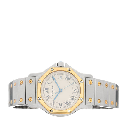 Cartier Stainless Steel 18K Yellow Gold 29mm Santos Octagon Quartz Watch 2 of 5