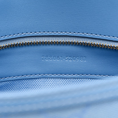Gucci GG Monogram Textured Dollar Calfskin Small Luce Shoulder Bag Blue 7 of 10