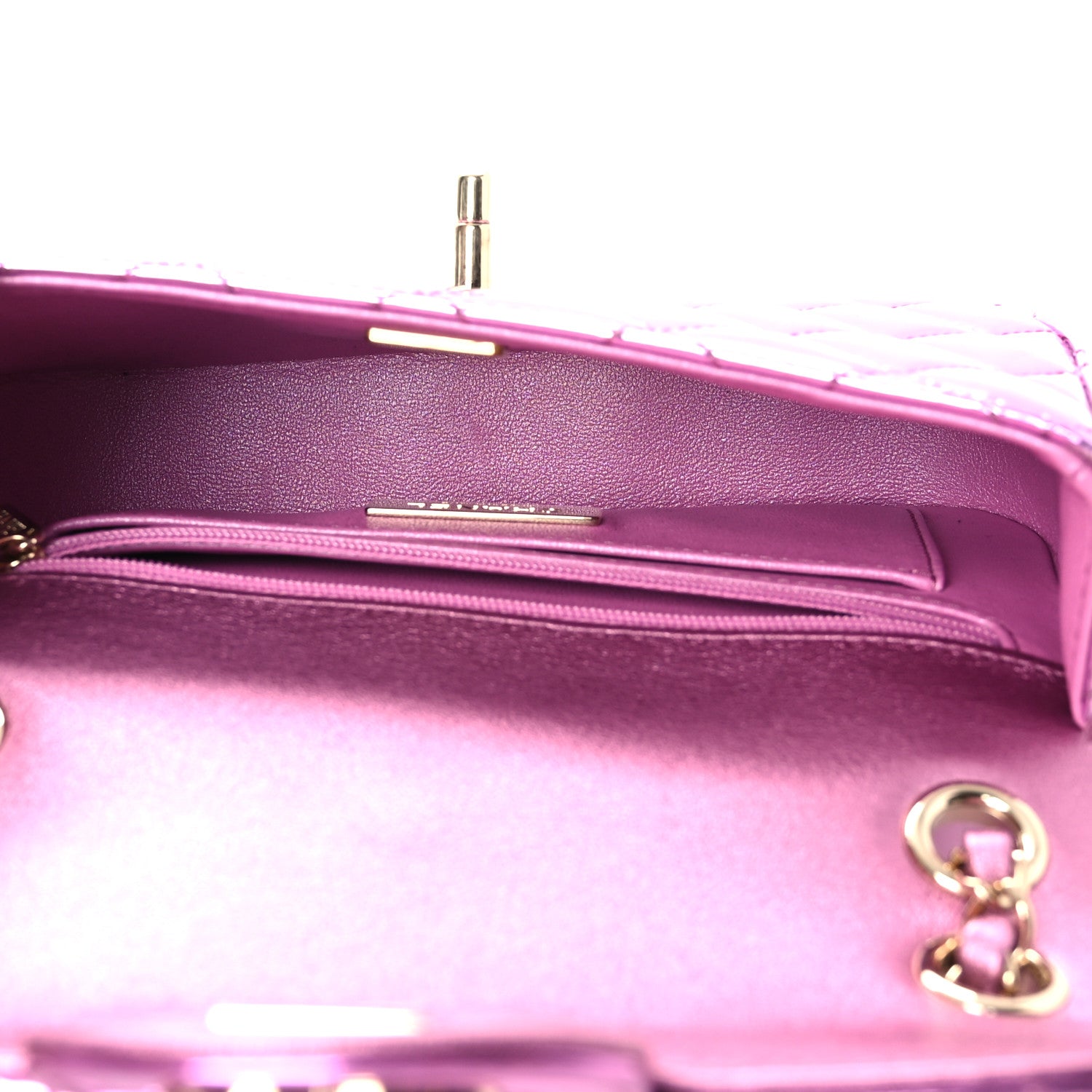 Chanel Mirror Calfskin Metallic Lambskin Quilted Hollywood Boulevard Mini Flap With Star Coin Purse Pink 6 of 14