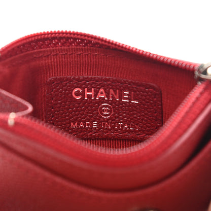 Chanel Caviar CC Zip Card Holder Red 6 of 7