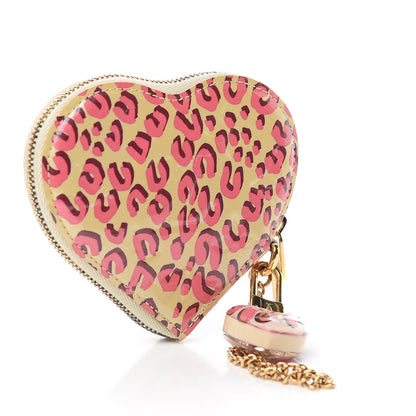 Louis Vuitton Vernis Leopard Coeur Heart Coin Purse Blanc Corail 2 of 6