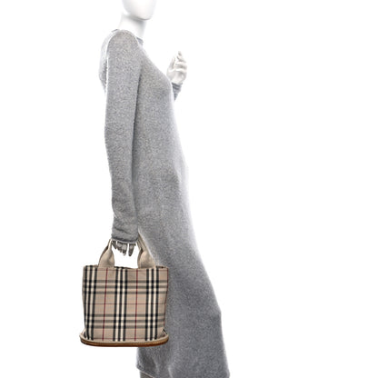 Burberry House Check Espadrille Bucket Bag Beige 2 of 13
