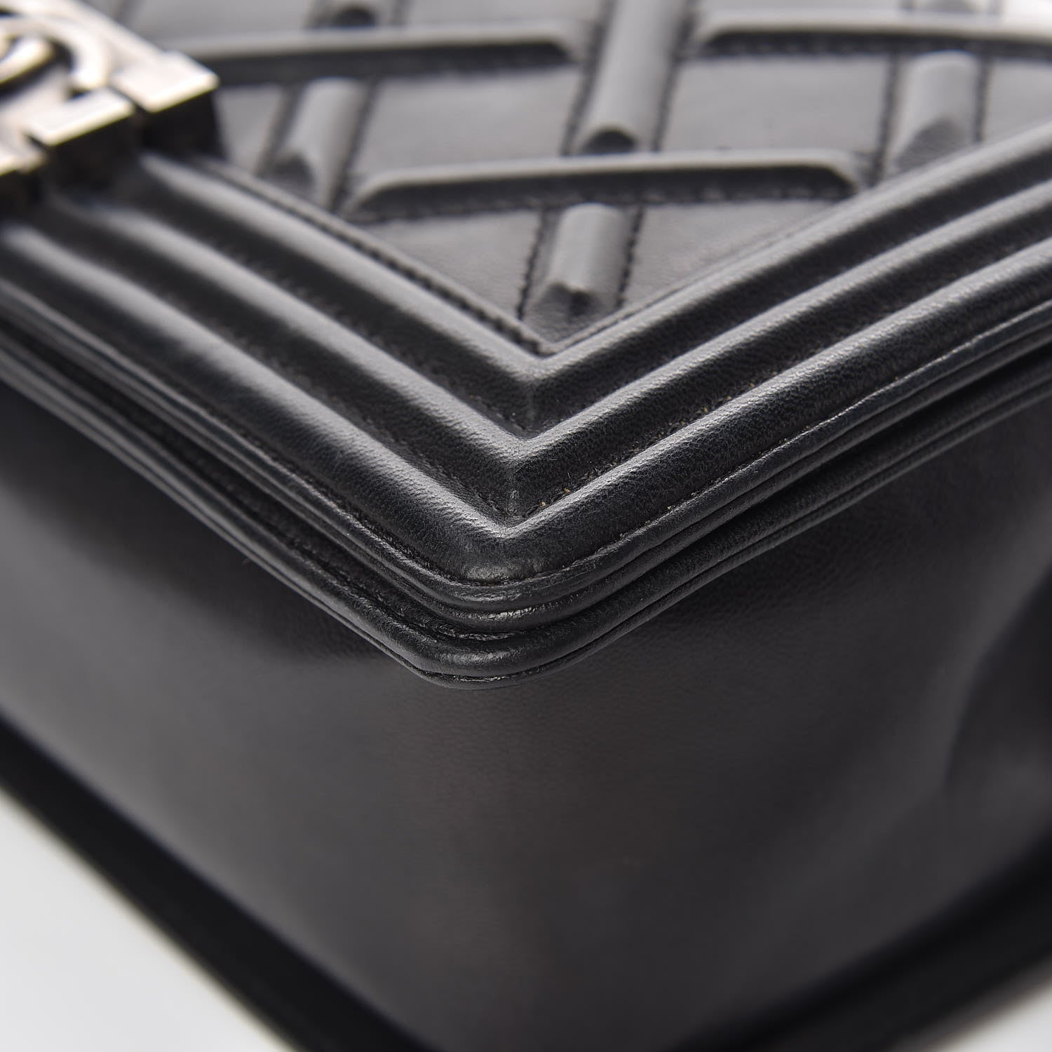 Chanel Lambskin Stitched Medium Boy Flap Black 11 of 24