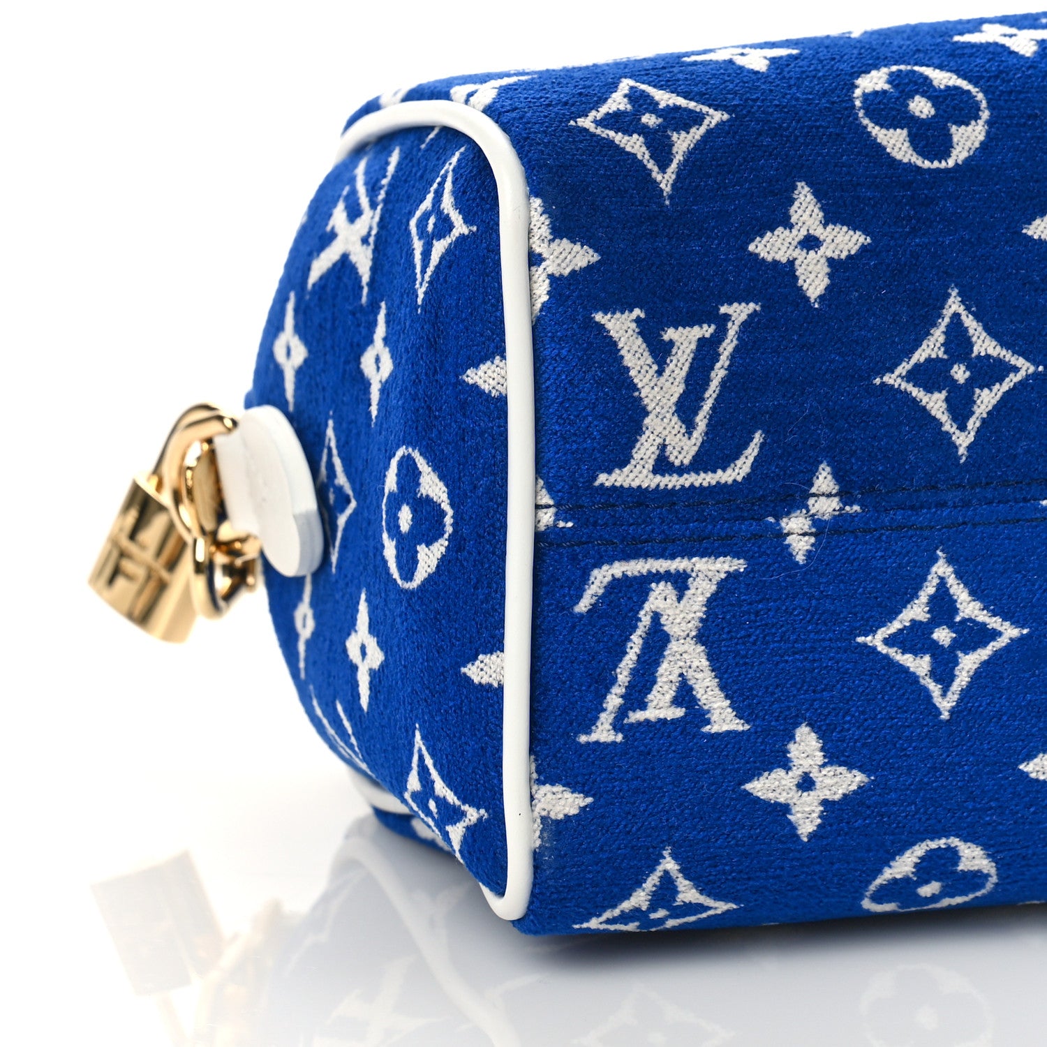 Louis Vuitton Jacquard Velvet Monogram LV Match Speedy Bandouliere 20 Blue 7 of 9