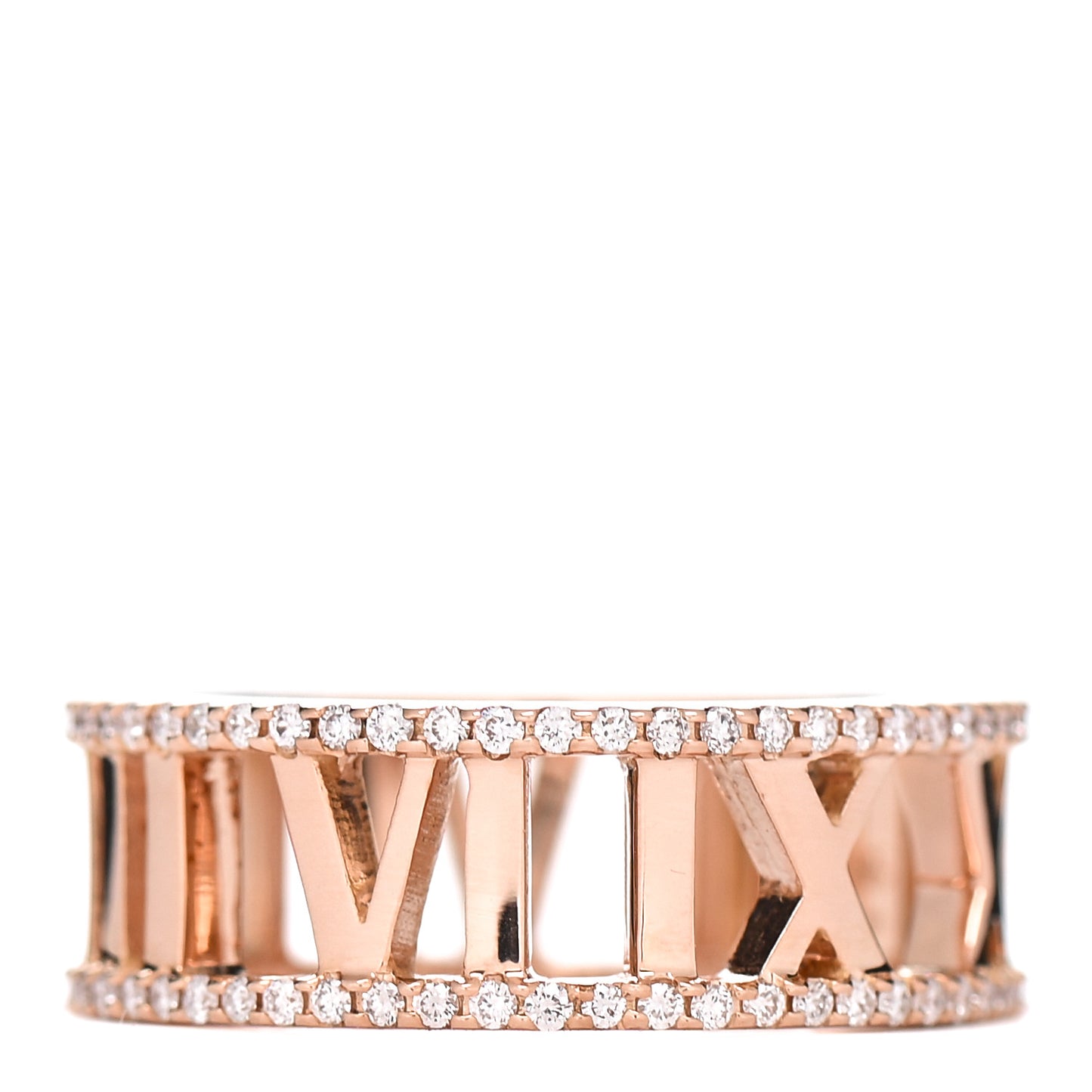 18K Rose Gold Diamond Atlas Open Pave Ring 49 4.75