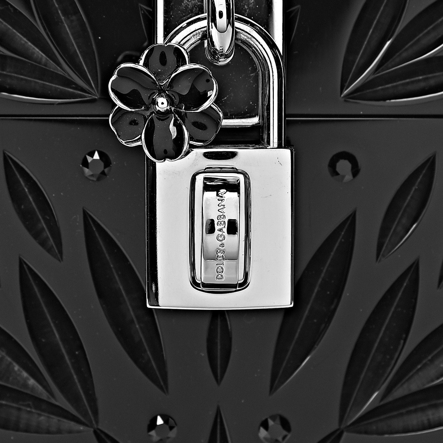 Crystal Embellished Plexiglass Phone Crossbody Black