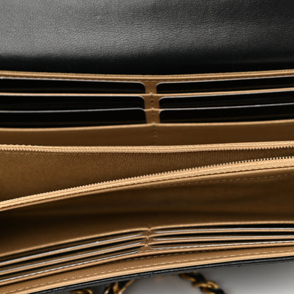 Chanel Goatskin Quilted Chic Pearls Clutch With Chain Black 5 of 10